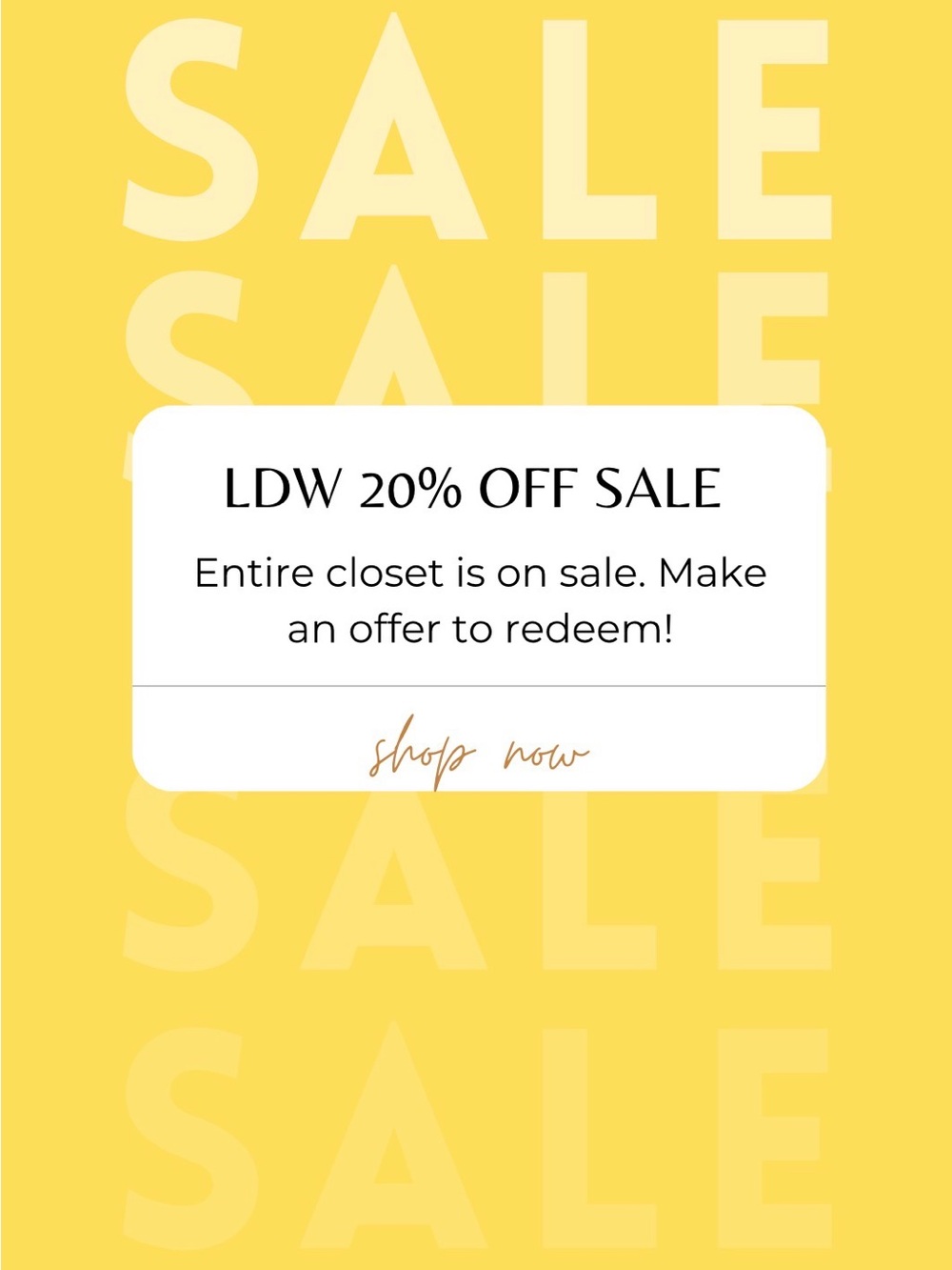 LDW 20% OFF Sale
